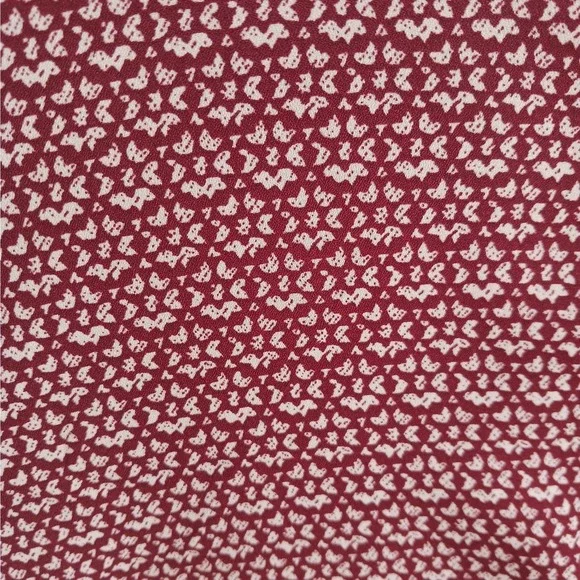 CATHERINES Button Up Blouse Womens 4X Red Geometric Georgette Tie 3/4 Sleeve - Picture 10 of 13